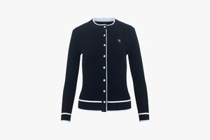 DOT RIBBED CARDIGAN(BLACK)