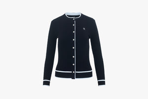 DOT RIBBED CARDIGAN((CERAMIC BLUE)ACK)