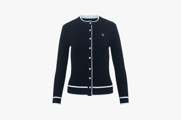 DOT RIBBED CARDIGAN((CERAMIC BLUE)ACK)