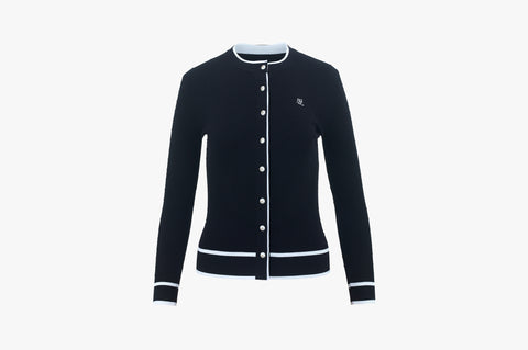 DOT RIBBED CARDIGAN((CERAMIC BLUE)ACK)
