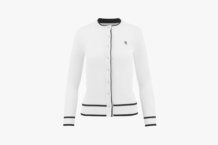 DOT RBBED CARDIGAN(WHITE)