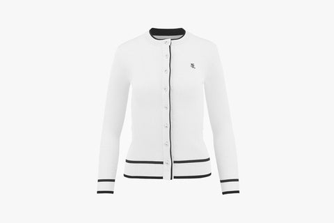DOT RBBED CARDIGAN(WHITE)