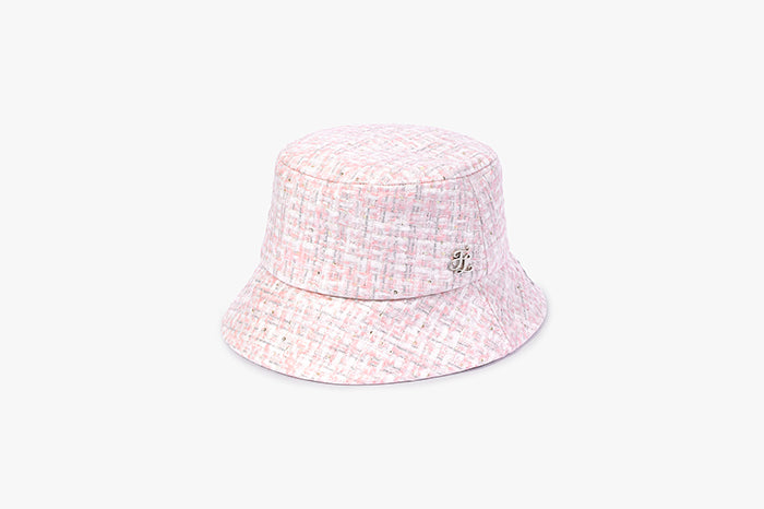 COATED TWEED BUCKET HAT(PINK CORAL)