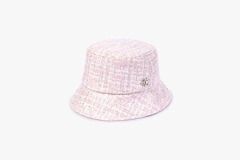 COATED TWEED BUCKET HAT(PINK CORAL)
