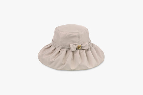 FLARE RIBBON OVERSIZED HAT(BEIGE)