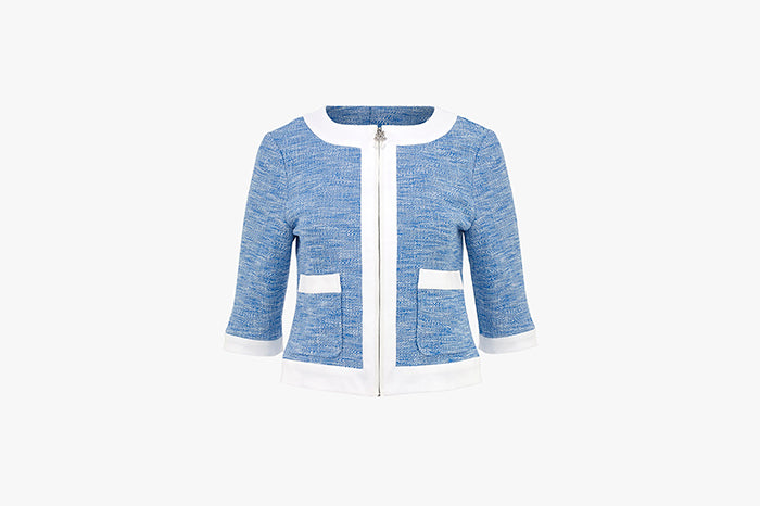 STRETCHY TWEED JACKET(CERAMIC BLUE)