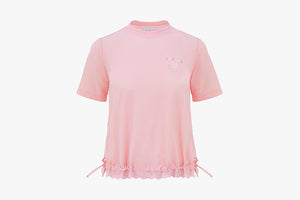 [FL COMFY] HONEYCOMB ROUND T-SHIRT(PINK CORAL)