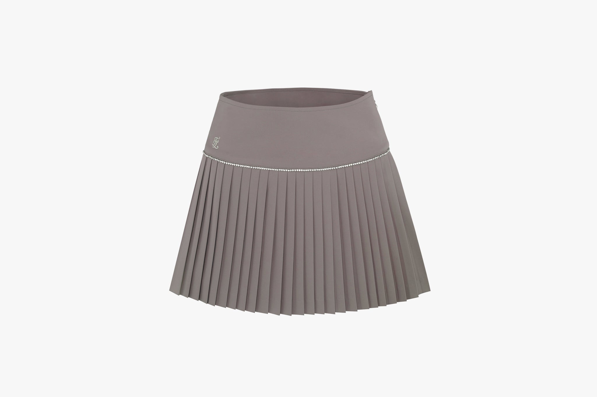 FL CRYSTAL FLARE PLEATS SKIRT(DARK BEIGE)
