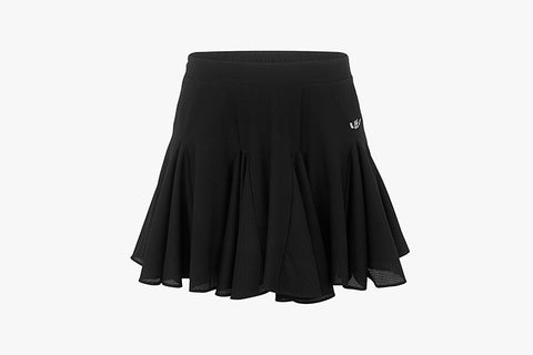 [FL COMFY] BAND PLATED SKIRT(BLACK)