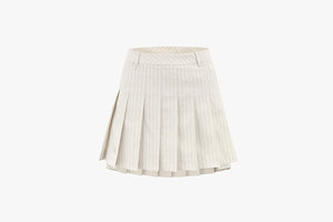 STRIPE BIG PLEATS SKIRT(BEIGE)