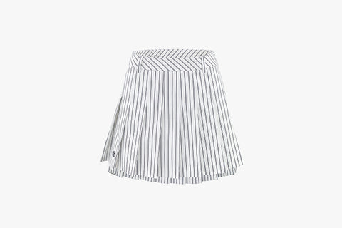 STRIPE BIG PLEATS SKIRT(WHITE)