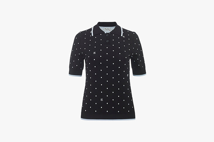DOT JACQUARD KNIT(BLACK)