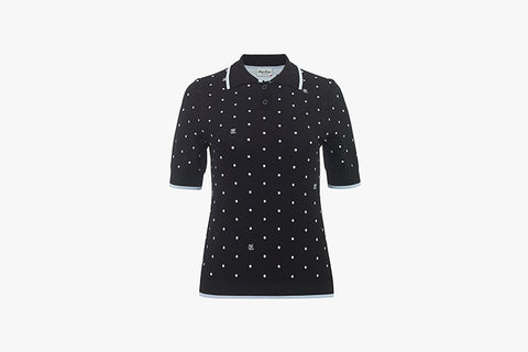 DOT JACQUARD KNIT(BLACK)