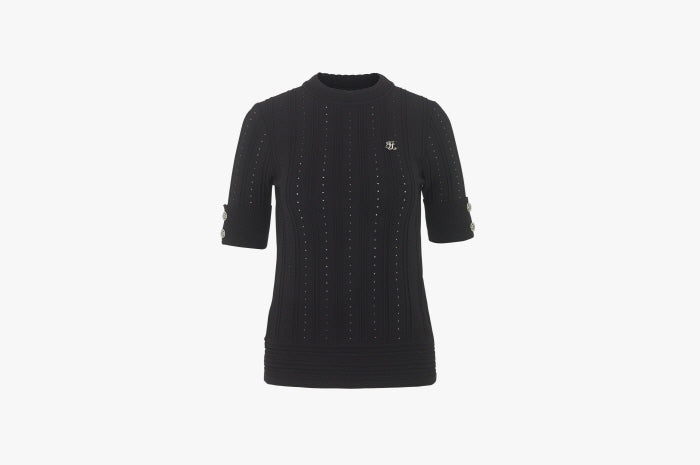 WEAVED RIBBED KNIT((CERAMIC BLUE)ACK)