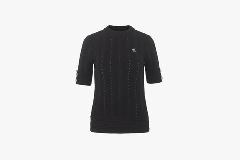 WEAVED RIBBED KNIT((CERAMIC BLUE)ACK)