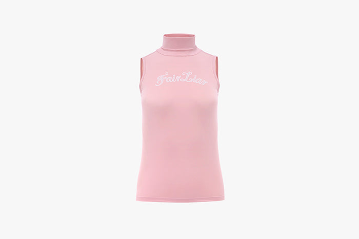 SLEEVELESS TURTLENECK T-SHIRT(PINK CORAL)