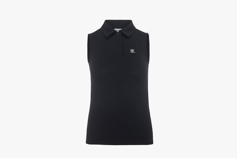 Y-COLLAR SLEEVELESS T-SHIRT(BLACK)