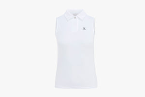 Y-COLLAR SLEEVELESS T-SHIRT(WHITE)
