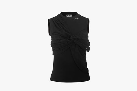 DOT SLEEVELESS T-SHIRT(BLACK)
