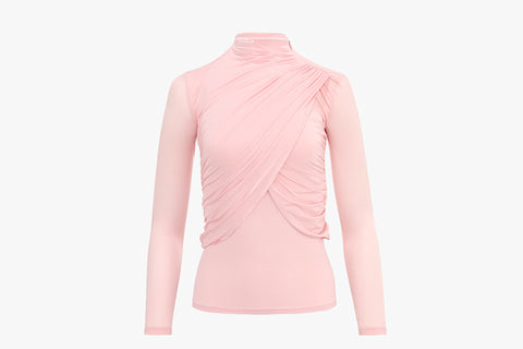 DRAPE COOL T-SHIRT(PINK CORAL)