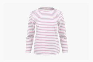 BOATNECK STRIPE T-SHIRT(LAVENDER)