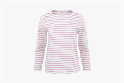 BOATNECK STRIPE T-SHIRT(LAVENDER)