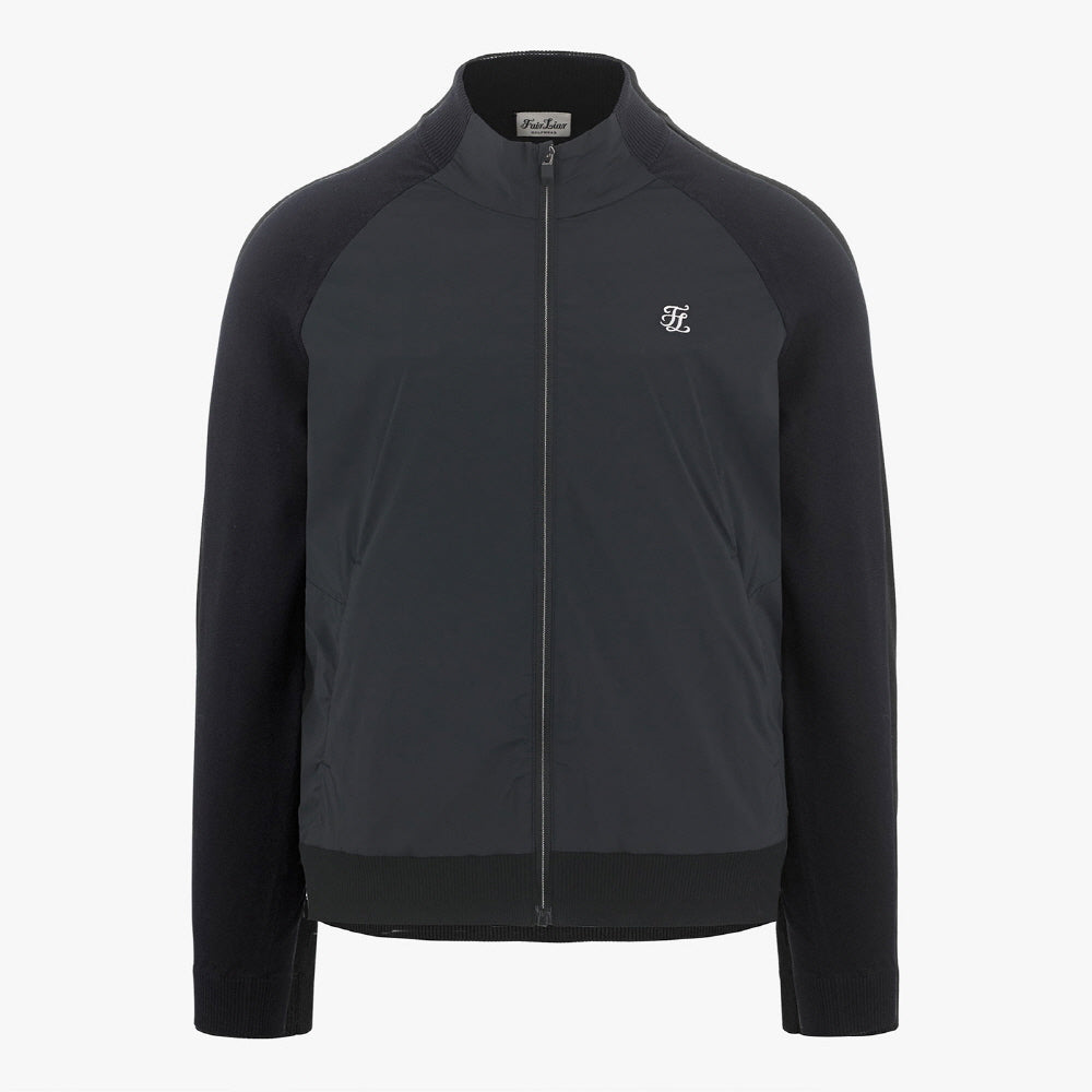 MEN'S HYBRID ZIP-UP CARDIGAN(BLACK)