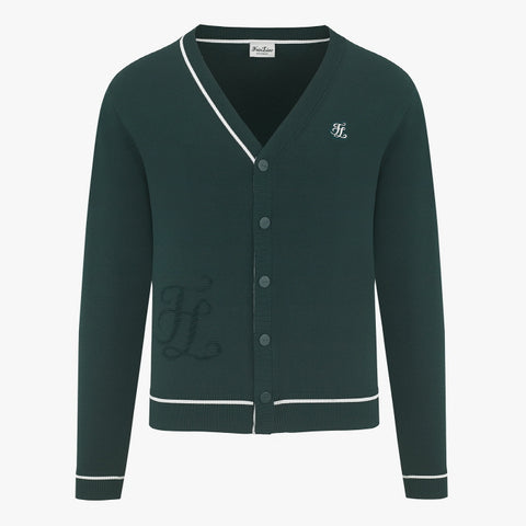 MEN'S V-NECK COLORED CARDIGAN(GREEN)