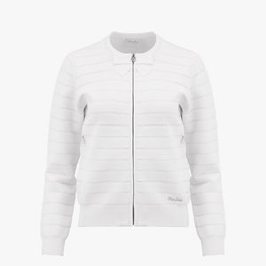 RIBBON POINT ZIP-UP CARDIGAN(WHITE)