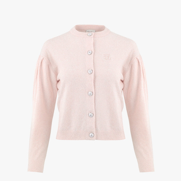 PUFFED CROP CARDIGAN(PINK CORAL)