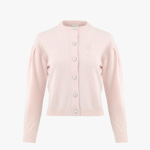 PUFFED CROP CARDIGAN(PINK CORAL)