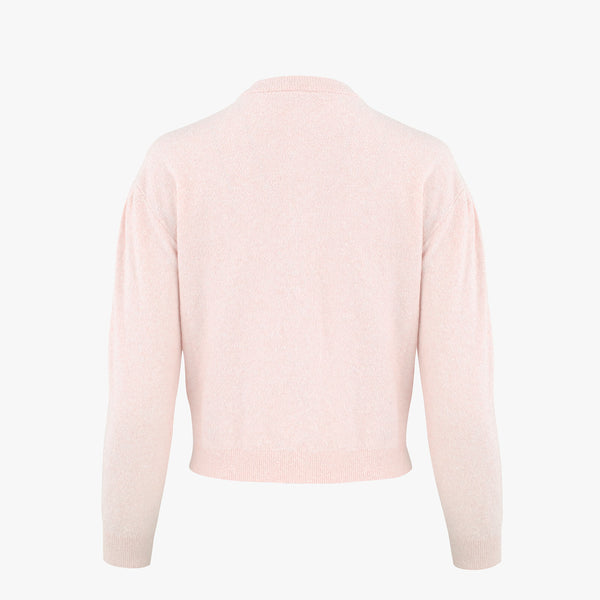 PUFFED CROP CARDIGAN(PINK CORAL)