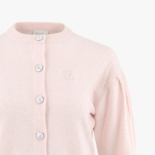PUFFED CROP CARDIGAN(PINK CORAL)