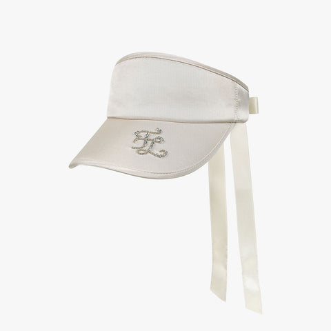 SATIN BEADS VISOR(BEIGE)