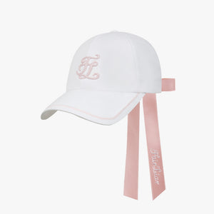 CHAIN LOGO RIBBON CAP(PINK CHORAL)