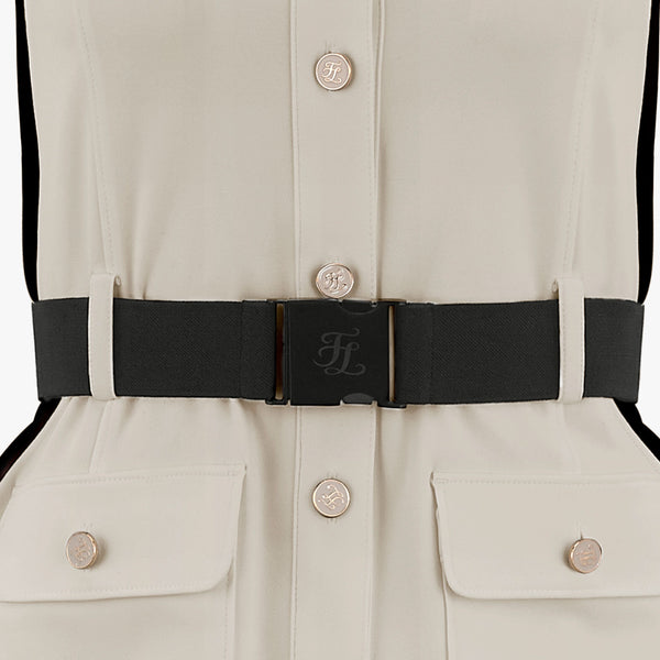 SLEEVELESS COLLAR DRESS(BEIGE)