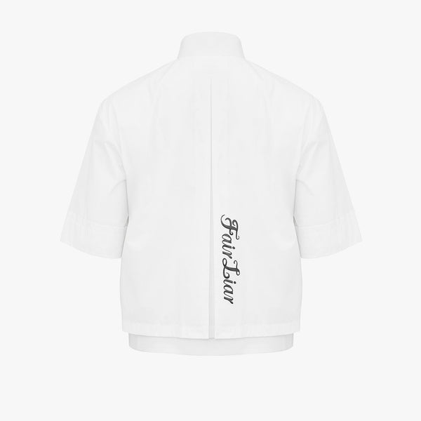 BACK SLIT HALF-SLEEVE JACKET(WHITE)