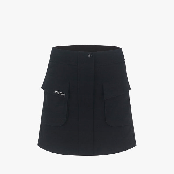 CARGO FLARE HIGHWAIST SKIRT(BLACK)