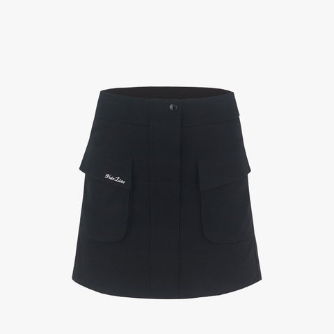 CARGO FLARE HIGHWAIST SKIRT(BLACK)