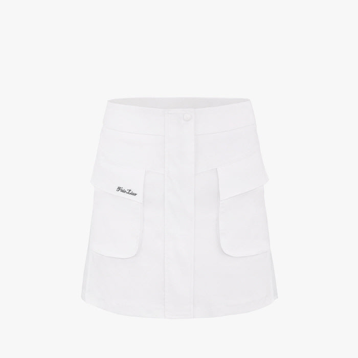CARGO FLARE HIGHWAIST SKIRT(WHITE)