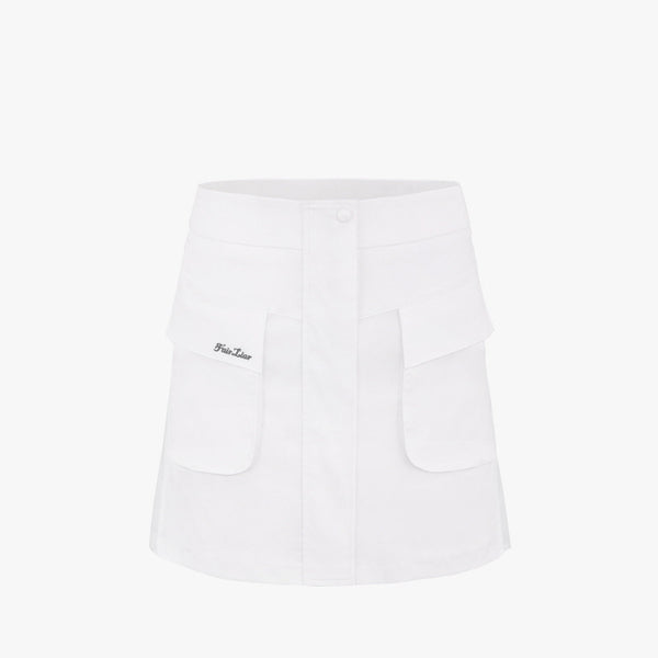 CARGO FLARE HIGHWAIST SKIRT(WHITE)