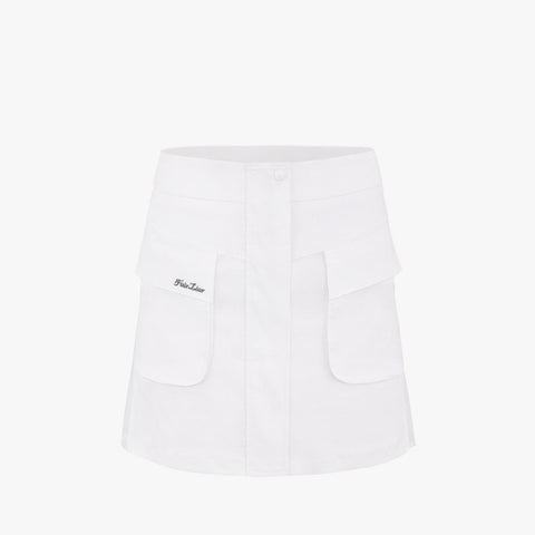 CARGO FLARE HIGHWAIST SKIRT(WHITE)