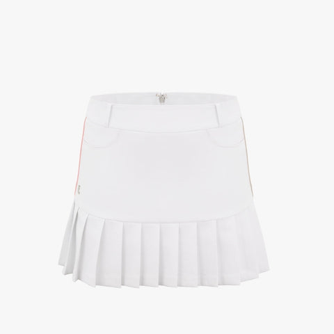 HEMLINE PLEATS SKIRT(WHITE)