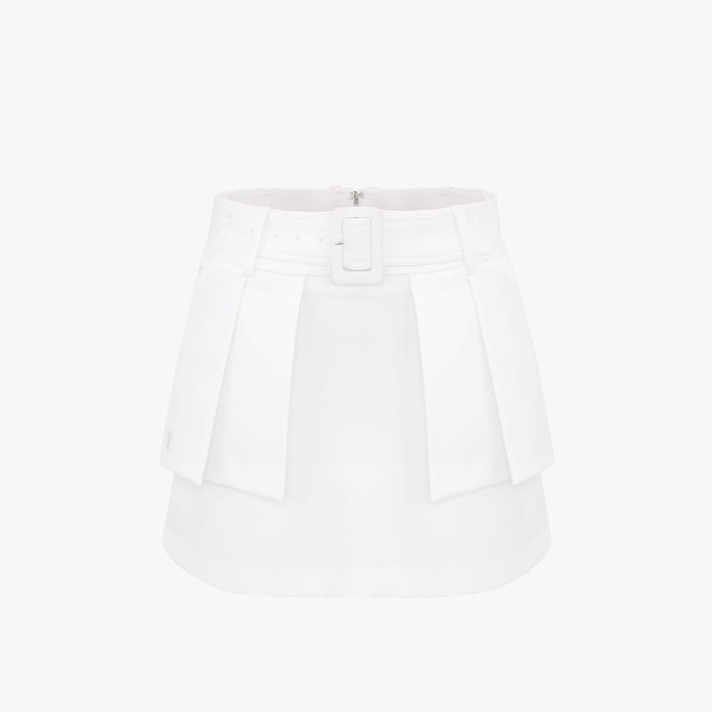 BELT FLAP HIGHWAIST SKRIT(WHITE)