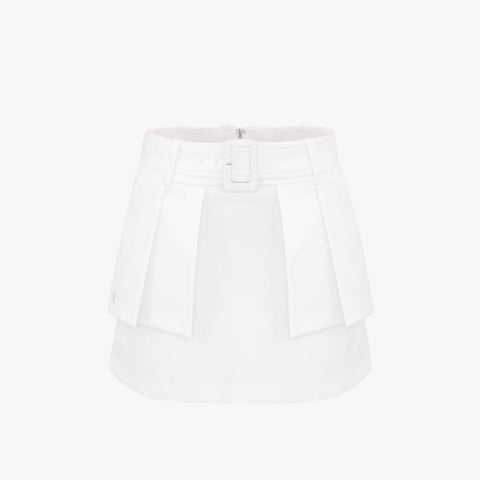 BELT FLAP HIGHWAIST SKRIT(WHITE)