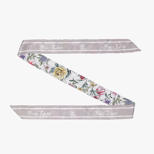 FLORAL SCARF SET T-SHIRT(WHITE)