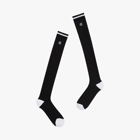 CABLE KNEE SOCKS(BLACK)