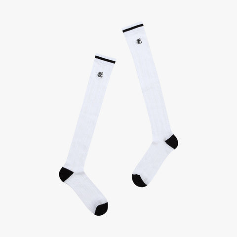 CABLE KNEE SOCKS(WHITE)