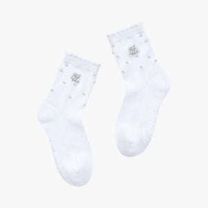 PEARL ANKLE SOCKS(WHITE)