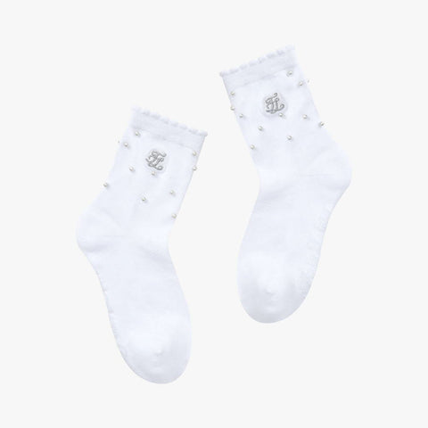 PEARL ANKLE SOCKS(WHITE)